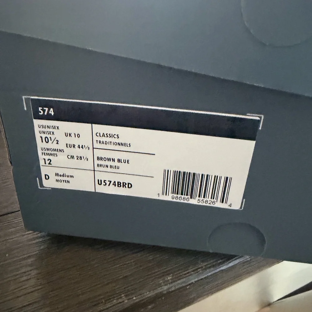 New Balance 574 Orange & Blue Shoe Box Label - Picture 3 of 4